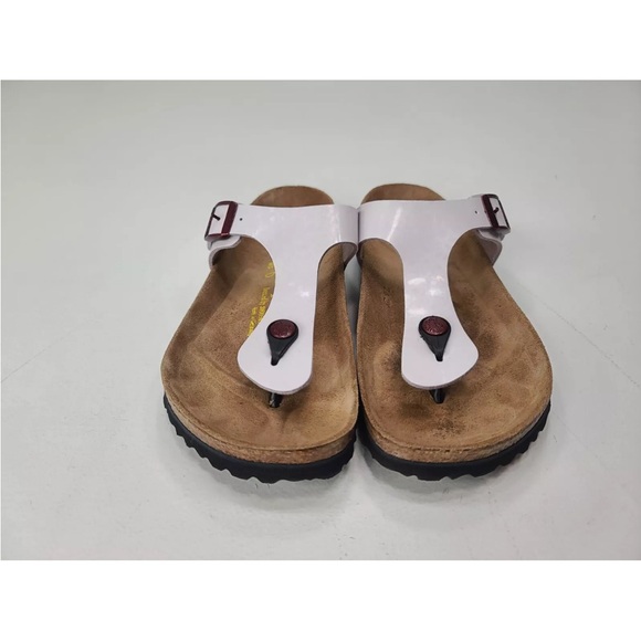 Papililo By Birkenstock Patent Light Pink Rose Gold Detail Size 38/7 Ladies - Picture 4 of 8